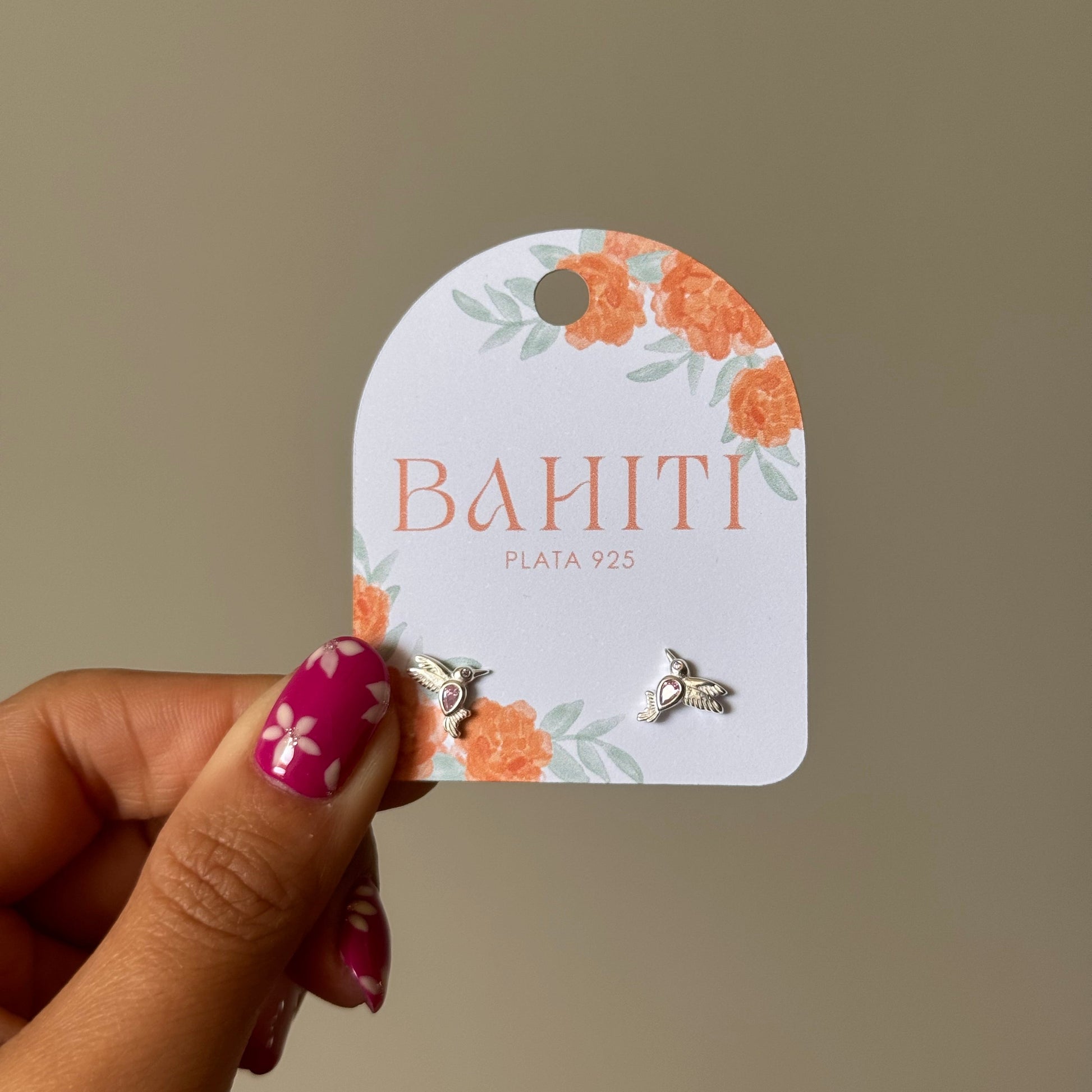 Aros colibrí rosado