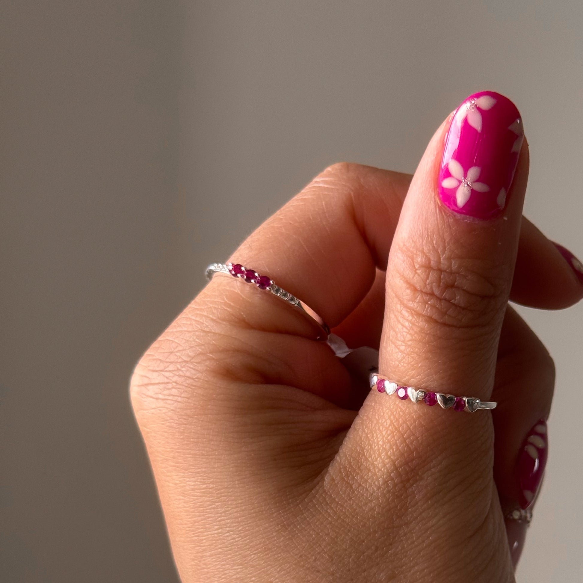 Anillo Trilogía fucsia