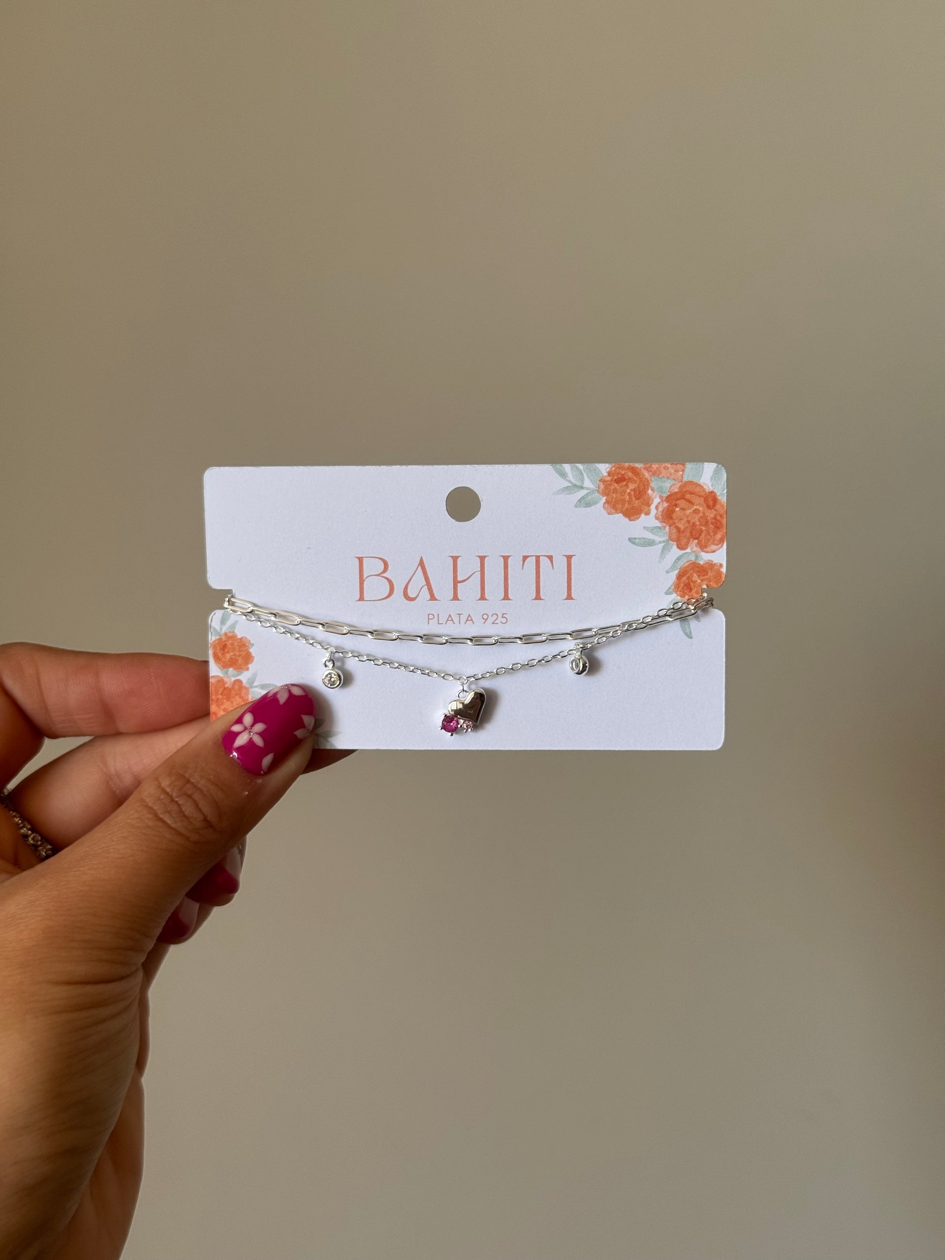 Pulsera doble corazón