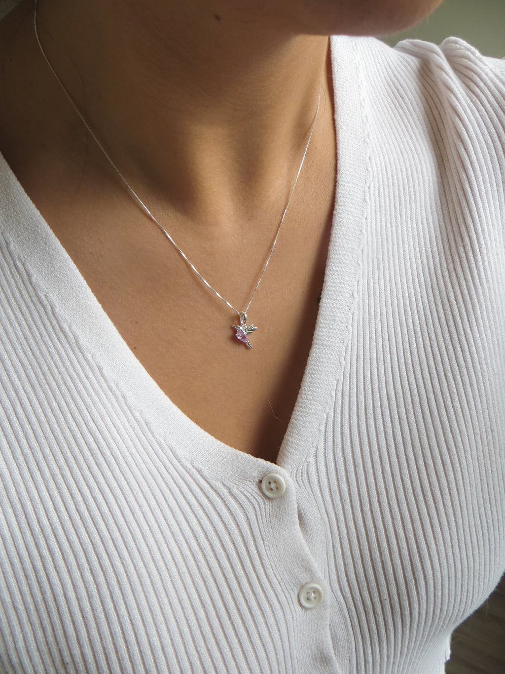 Collar Colibrí Rosa