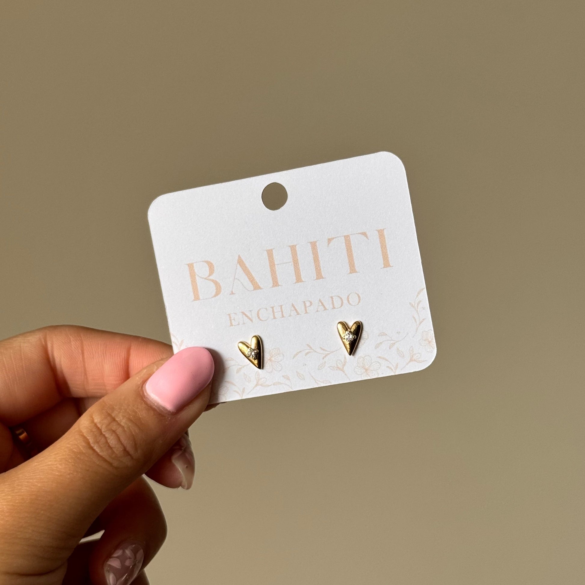 Aros corazón circón