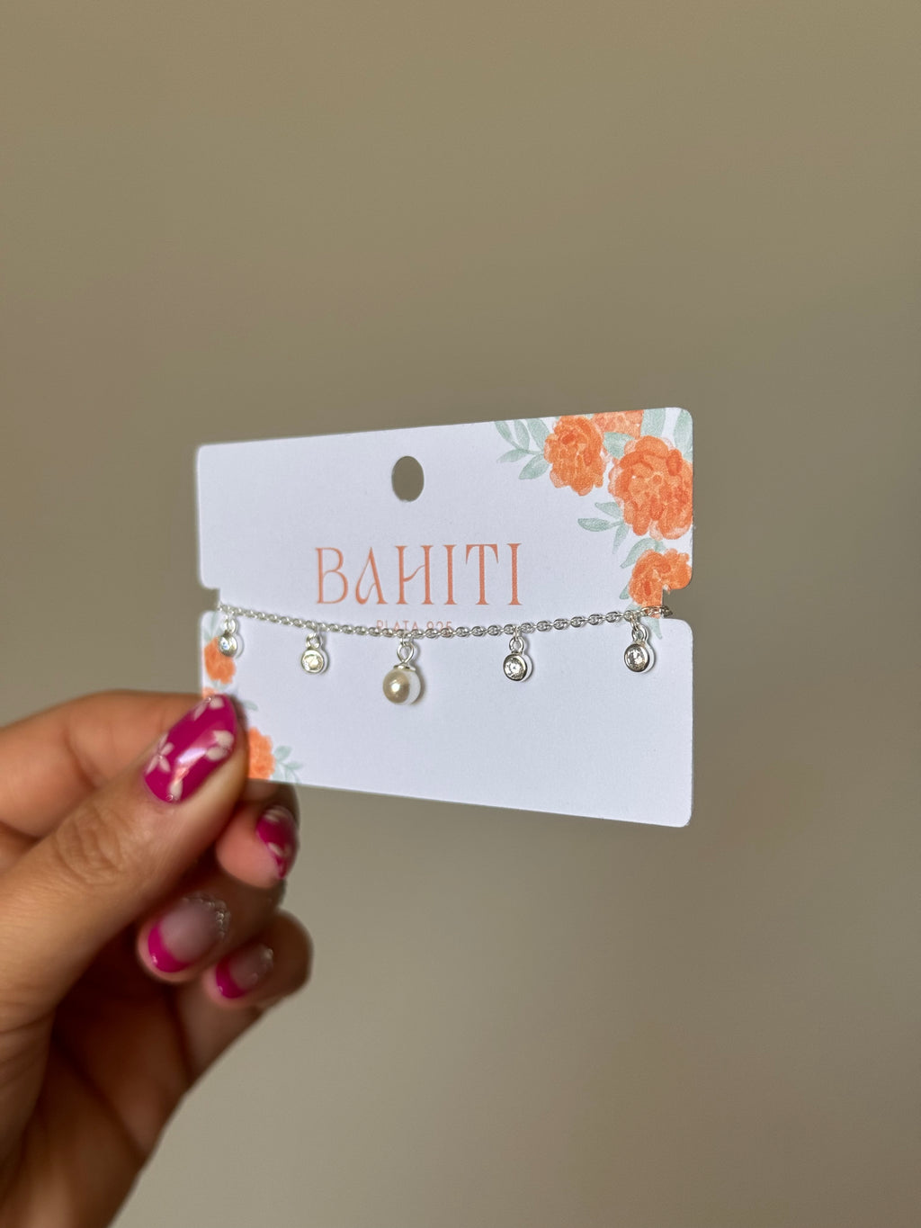 Pulsera perlas y circones