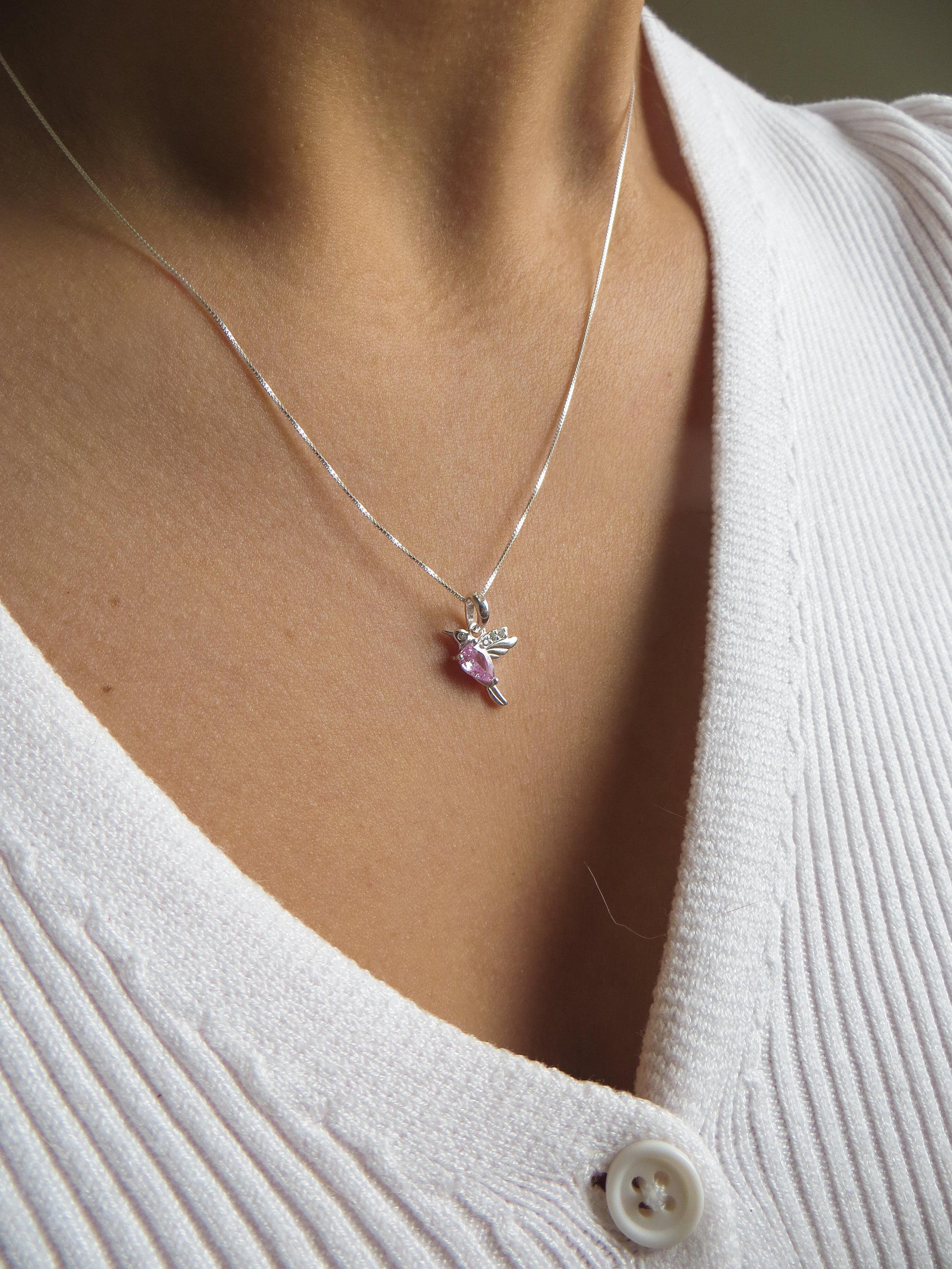 Collar Colibrí Rosa